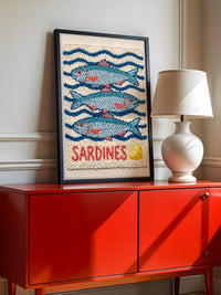 Sardinen Stickerei Wellenmuster