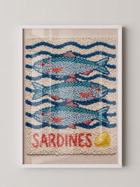 Sardinen Stickerei Wellenmuster