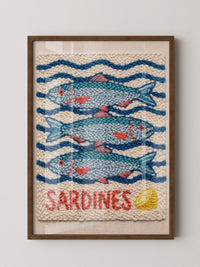 Sardinen Stickerei Wellenmuster