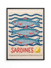 Sardinen Stickerei Wellenmuster