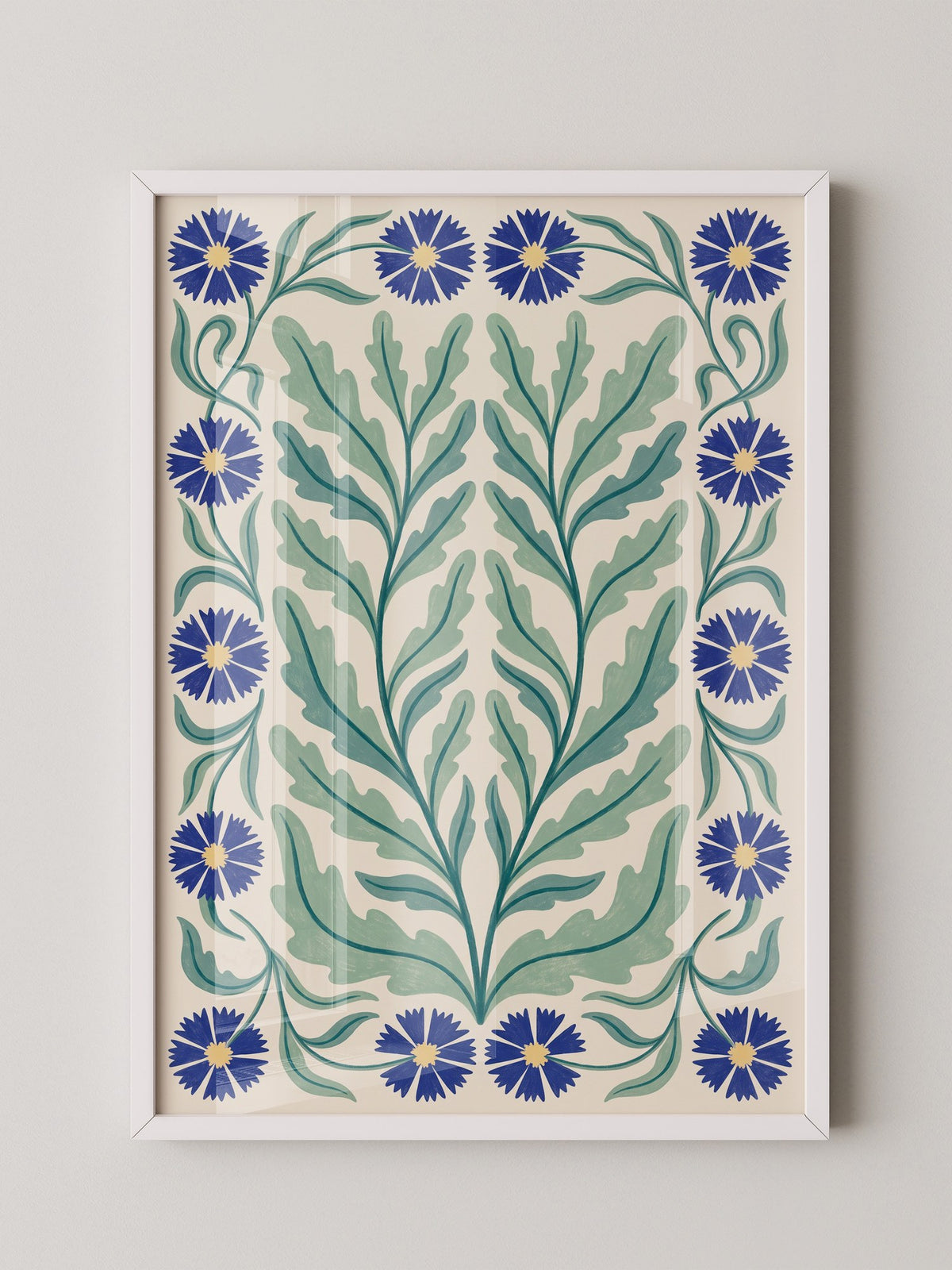 Blau Kornblumen Ornament Muster