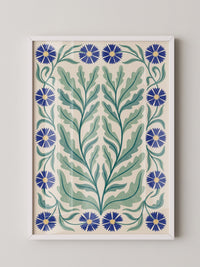Blau Kornblumen Ornament Muster