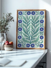 Blau Kornblumen Ornament Muster
