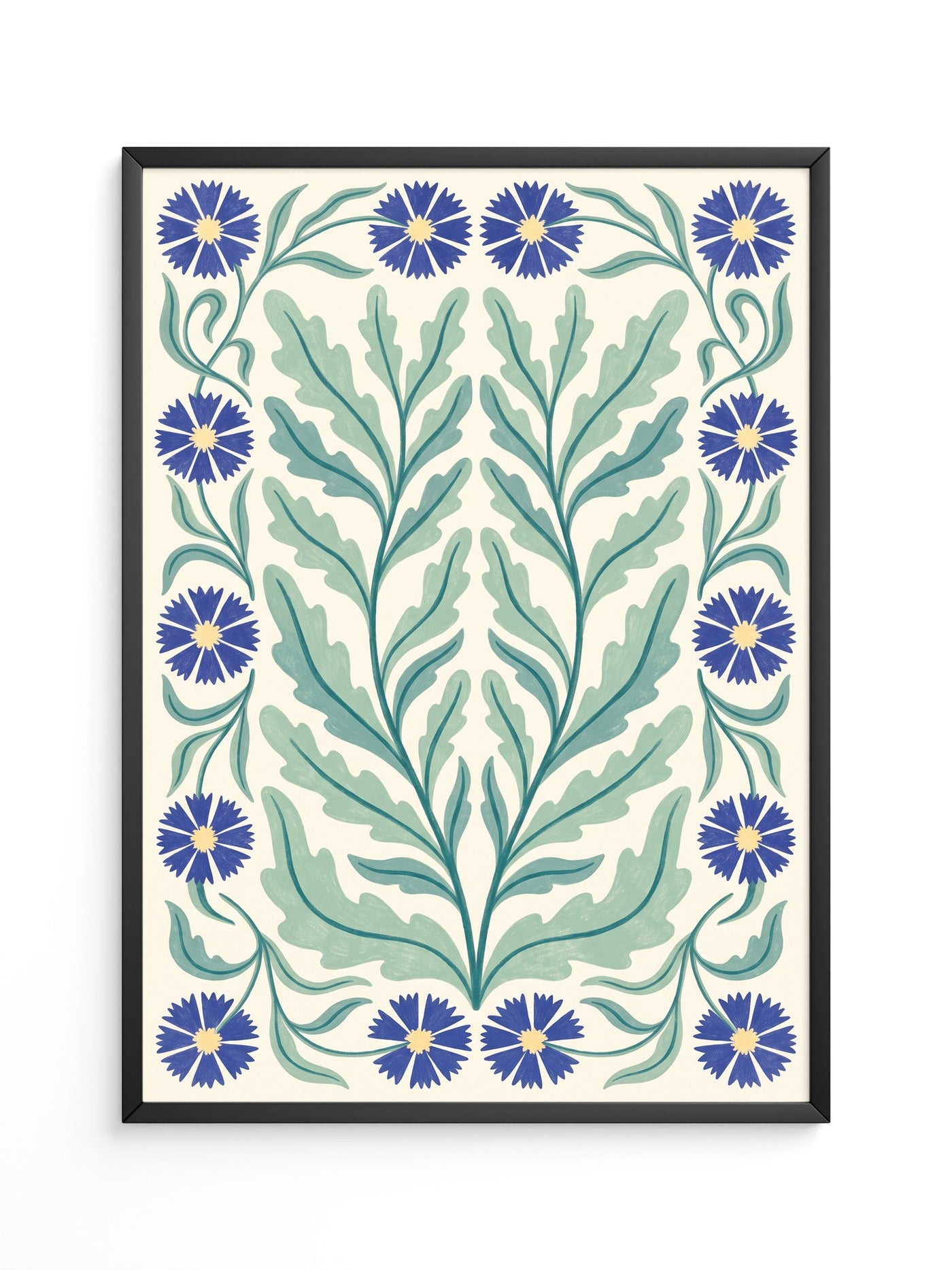 Blau Kornblumen Ornament Muster