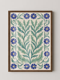 Blau Kornblumen Ornament Muster