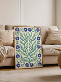 Blau Kornblumen Ornament Muster