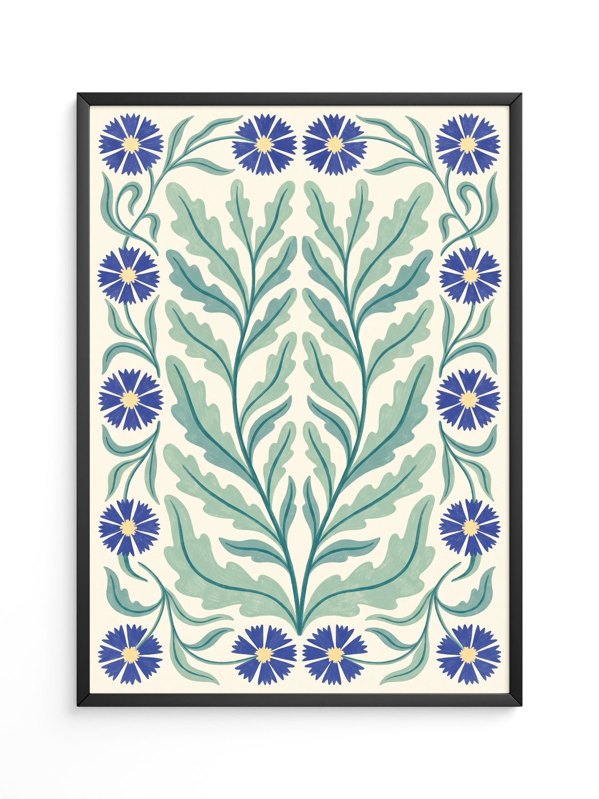 Blau Kornblumen Ornament Muster