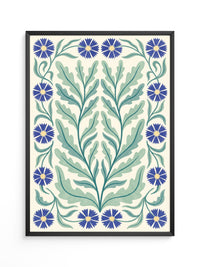 Blau Kornblumen Ornament Muster