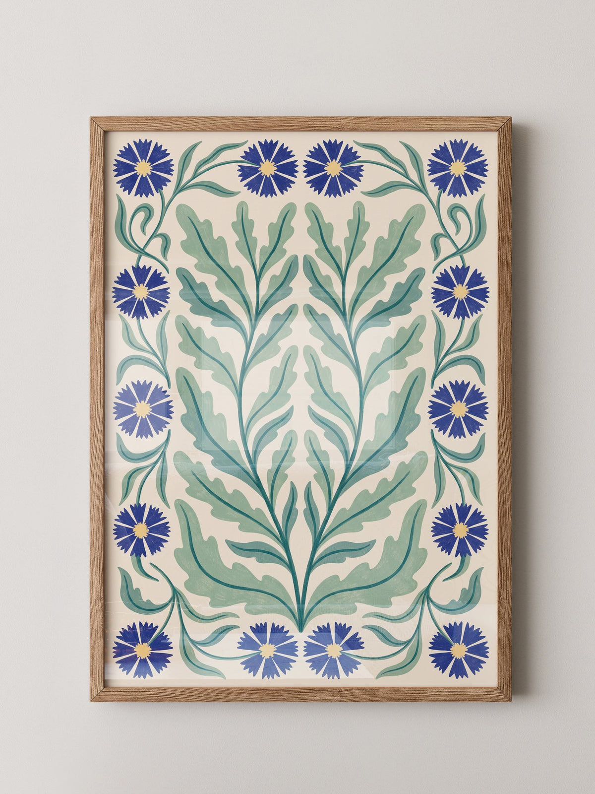 Blau Kornblumen Ornament Muster
