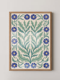 Blau Kornblumen Ornament Muster
