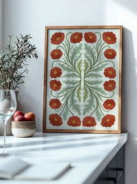 Rote Mohnblumen Symmetrie