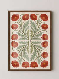 Rote Mohnblumen Symmetrie