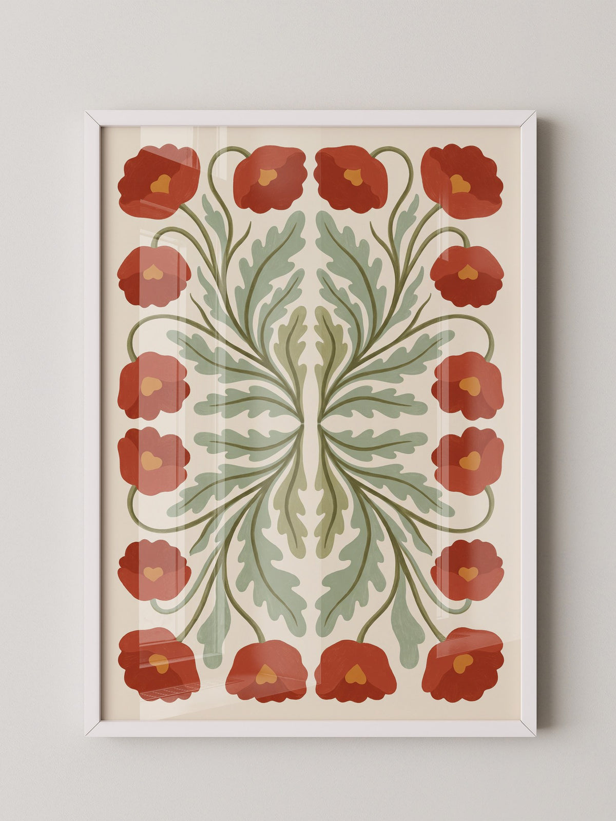 Rote Mohnblumen Symmetrie