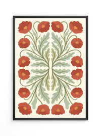 Rote Mohnblumen Symmetrie