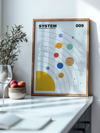 Planetenbahnen bunt minimalistisch