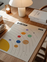 Planetenbahnen bunt minimalistisch