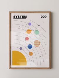 Planetenbahnen bunt minimalistisch