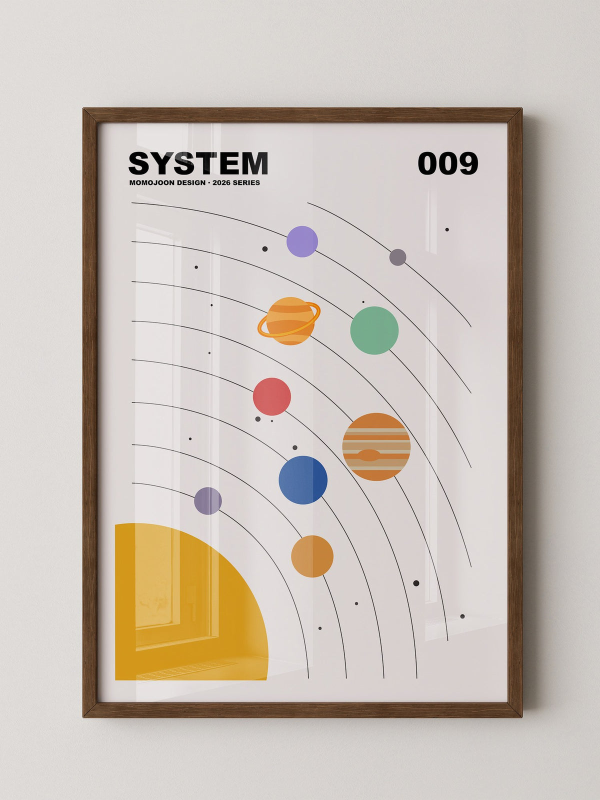 Planetenbahnen bunt minimalistisch