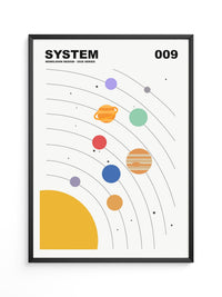 Planetenbahnen bunt minimalistisch