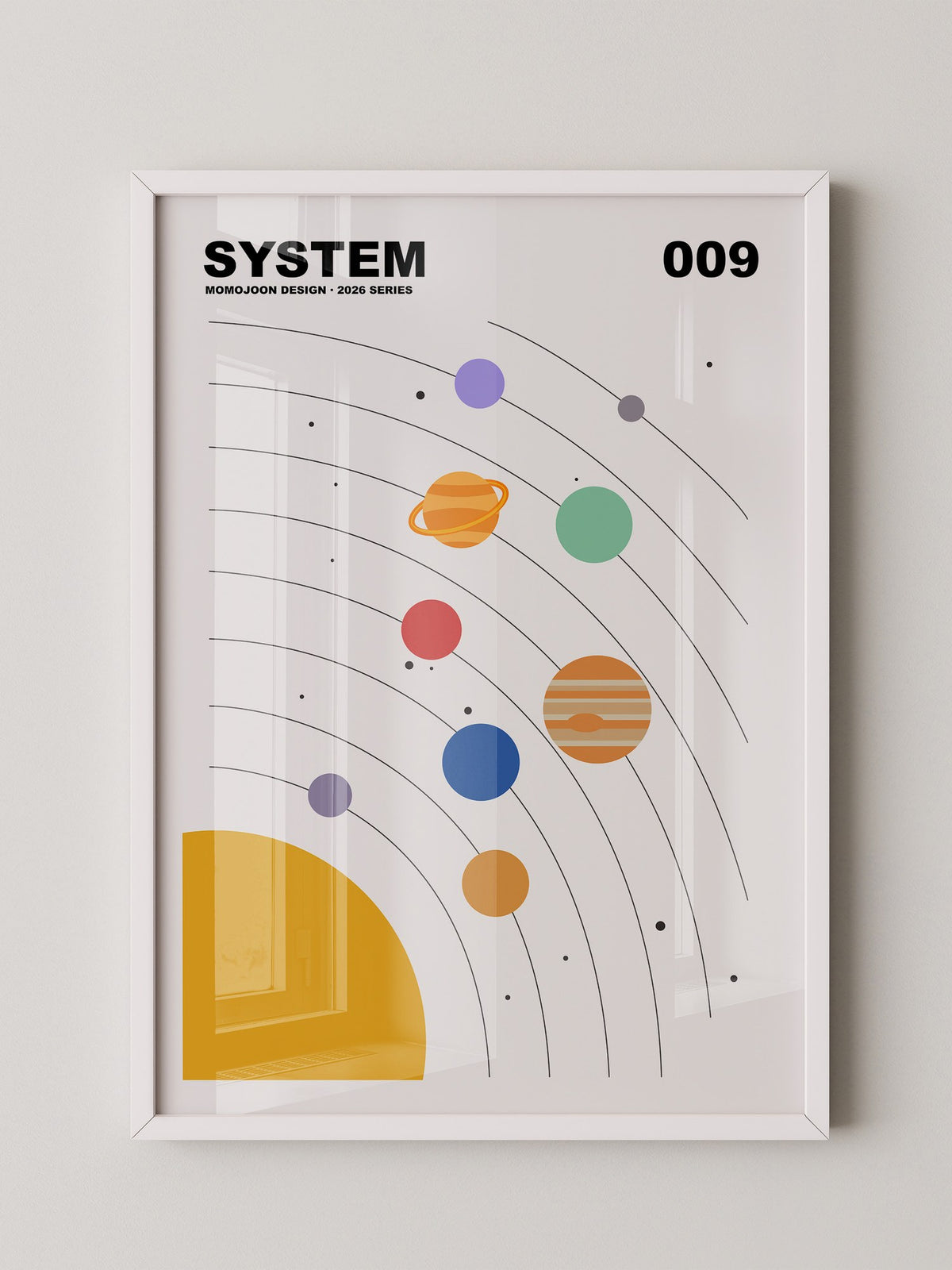 Planetenbahnen bunt minimalistisch