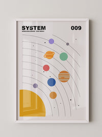 Planetenbahnen bunt minimalistisch