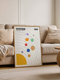 Planetenbahnen bunt minimalistisch