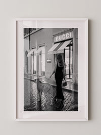 Elegante Frau mit Gepard Retro