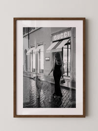 Elegante Frau mit Gepard Retro