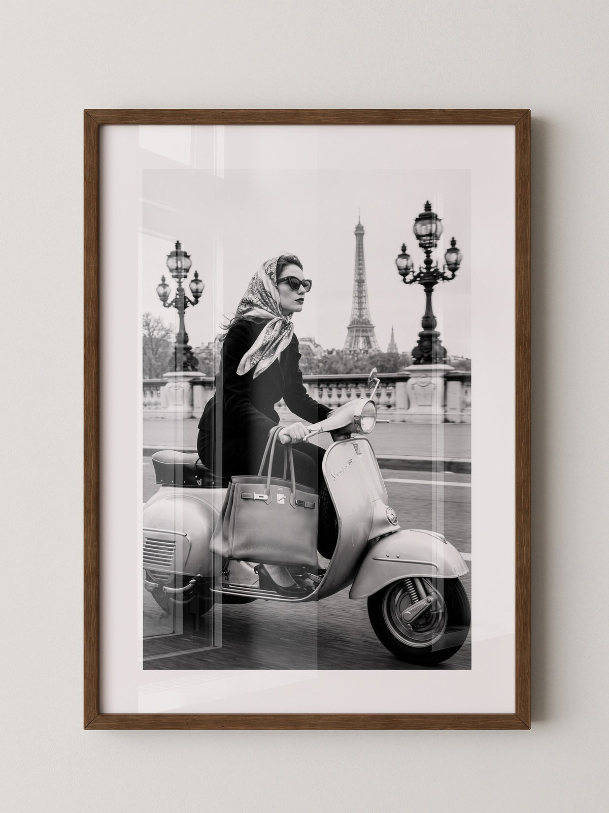 Eiffelturm Vespa Fahrt Retro Stil
