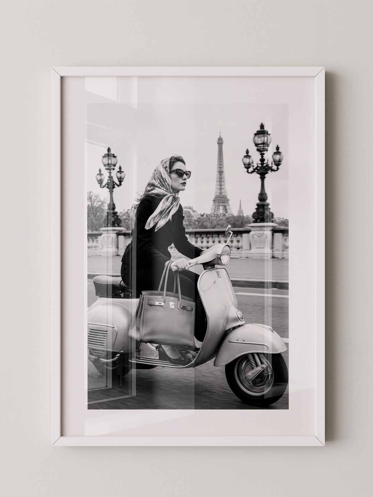 Eiffelturm Vespa Fahrt Retro Stil