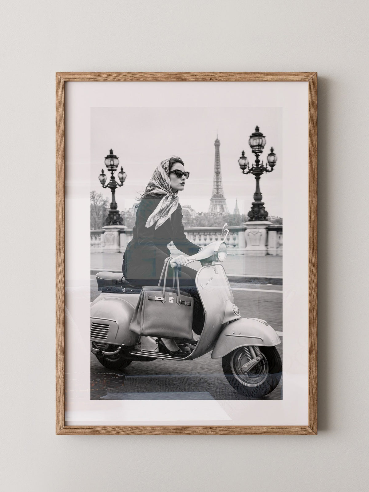 Eiffelturm Vespa Fahrt Retro Stil