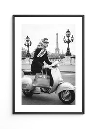 Eiffelturm Vespa Fahrt Retro Stil
