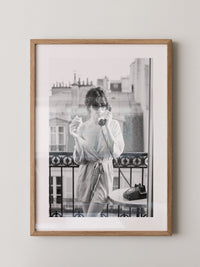 Paris Balkon Frühstück S/W