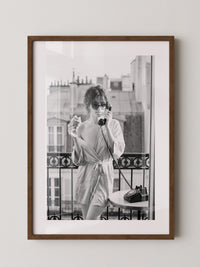 Paris Balkon Frühstück S/W