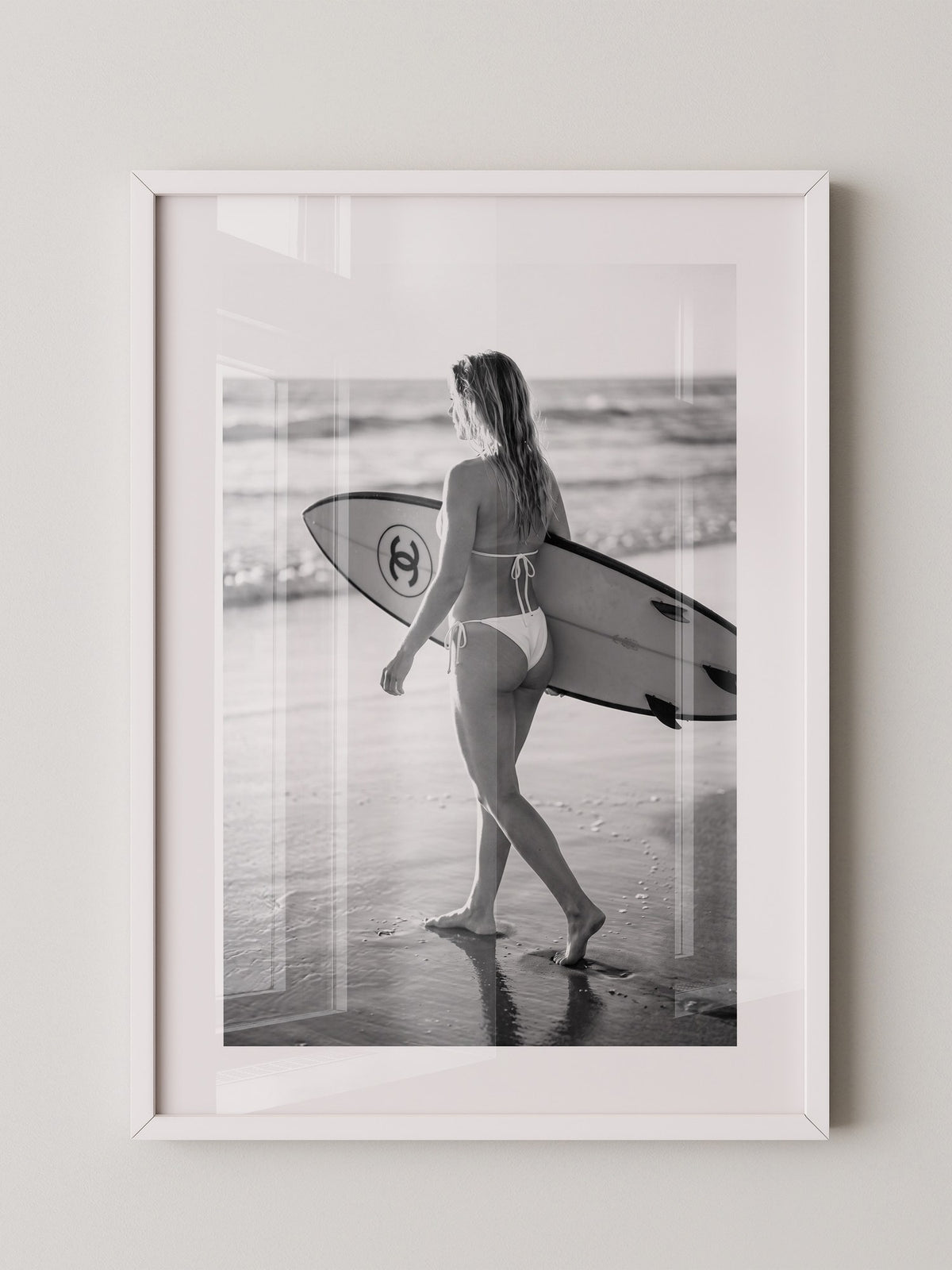Surferin Strand Schwarzweiss