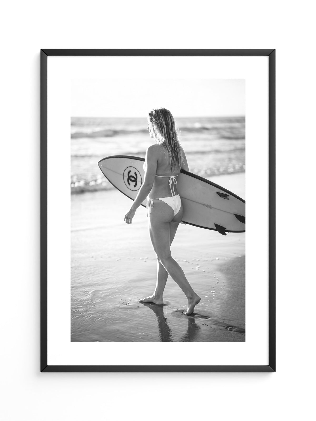 Surferin Strand Schwarzweiss