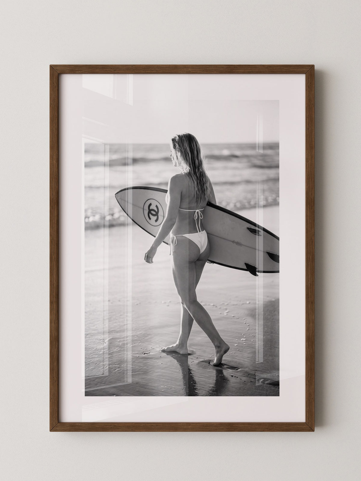 Surferin Strand Schwarzweiss