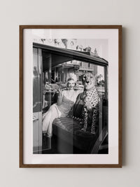 Retro Cheetah und Dame S/W