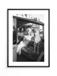 Retro Cheetah und Dame S/W