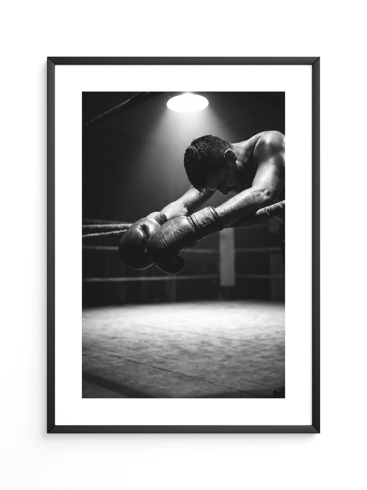 Boxer im Ring Schattenlicht