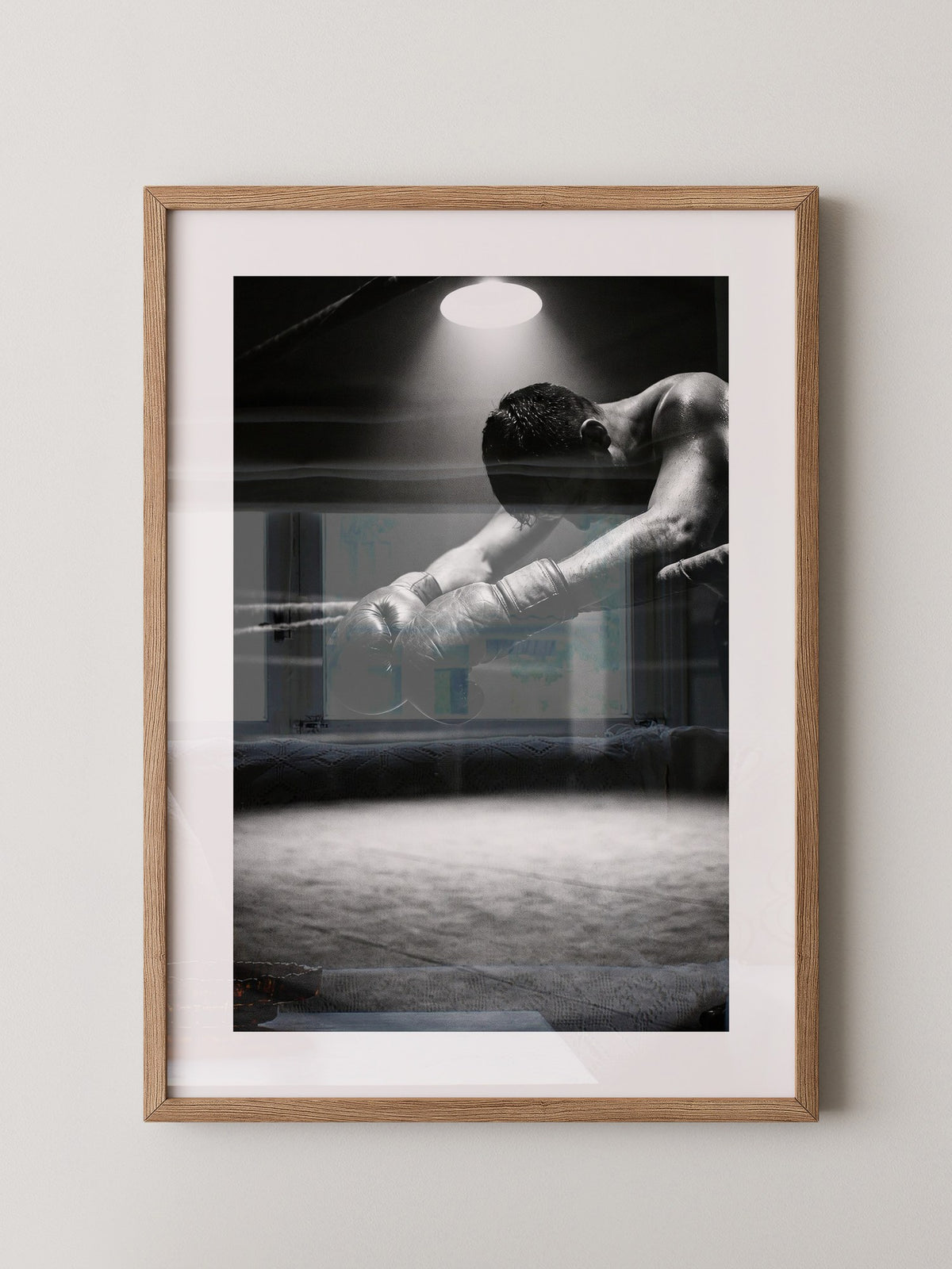 Boxer im Ring Schattenlicht