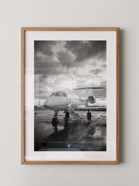 Privatjet Abendstimmung S/W