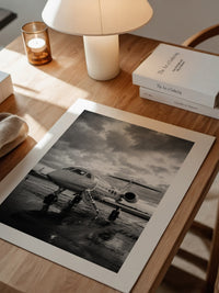 Privatjet Abendstimmung S/W