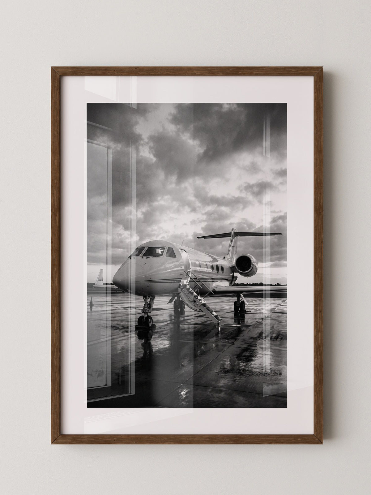 Privatjet Abendstimmung S/W