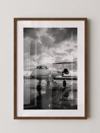 Privatjet Abendstimmung S/W