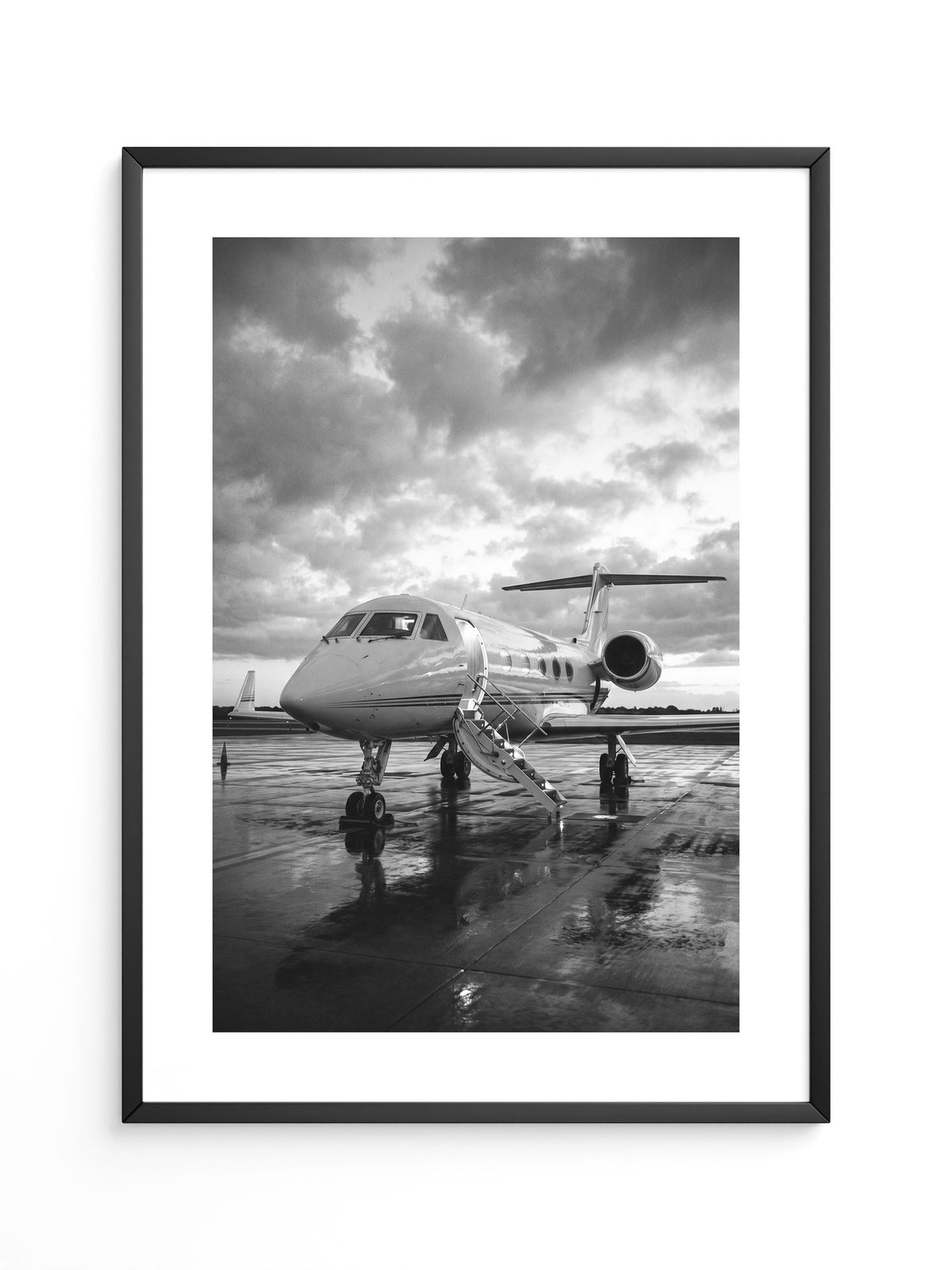 Privatjet Abendstimmung S/W