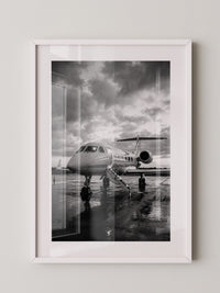 Privatjet Abendstimmung S/W