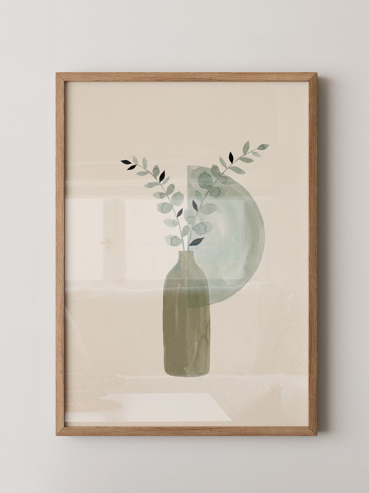 Blätterzweig Aquarell Pastell