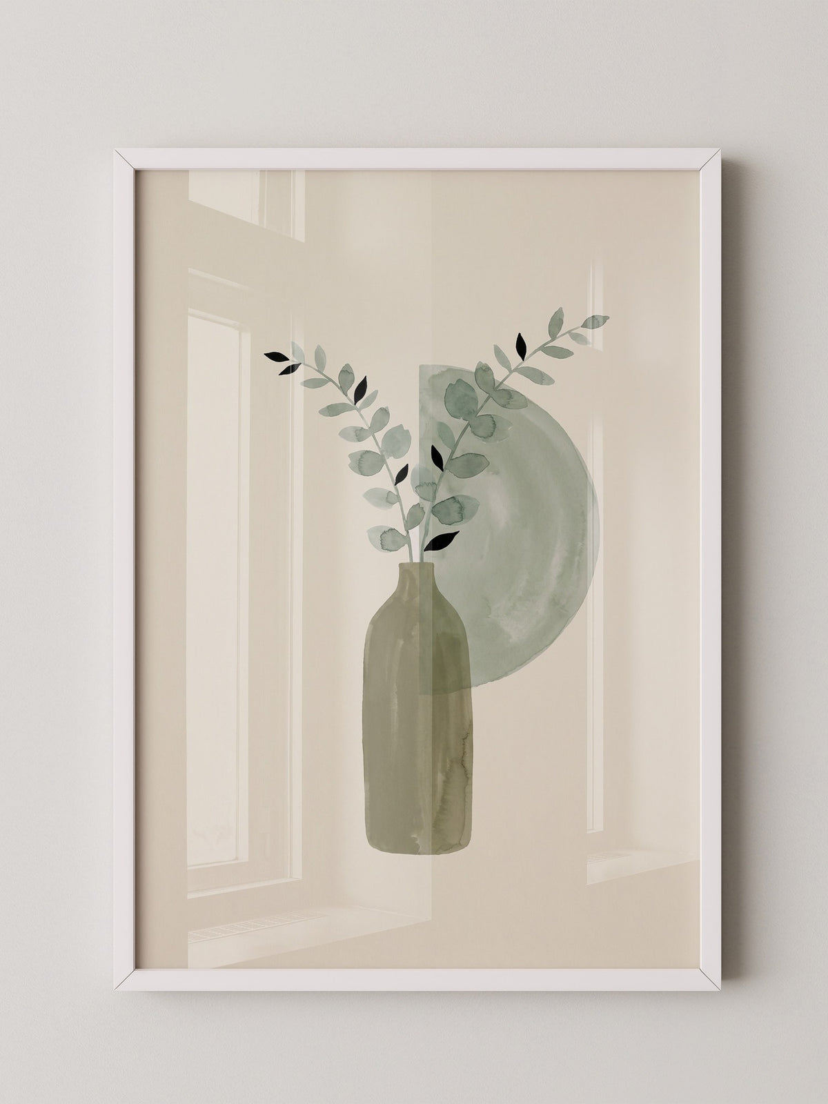 Blätterzweig Aquarell Pastell