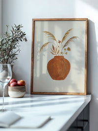 Trockenblumen Erdton Vase
